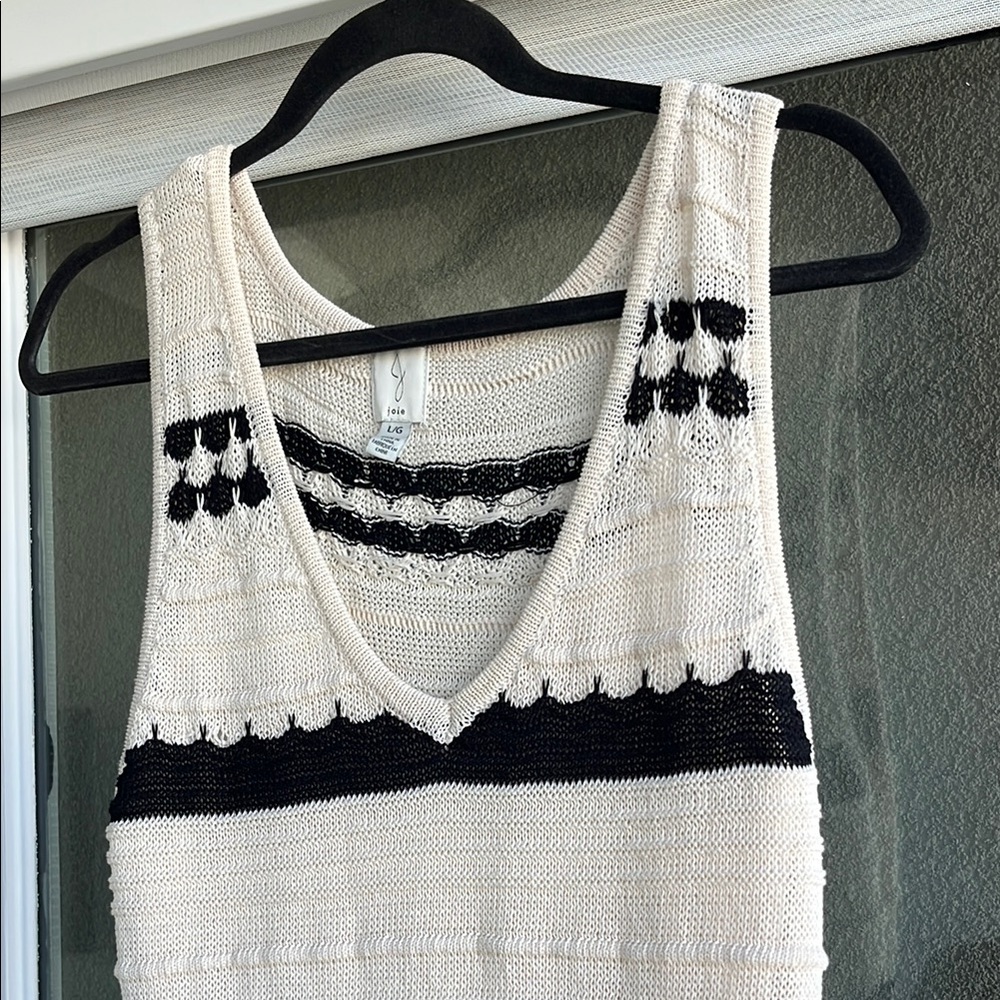 Joie Sleeveless Dress - Black and White